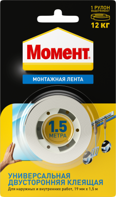 Монтажная лента Момент 1,5 м _3D