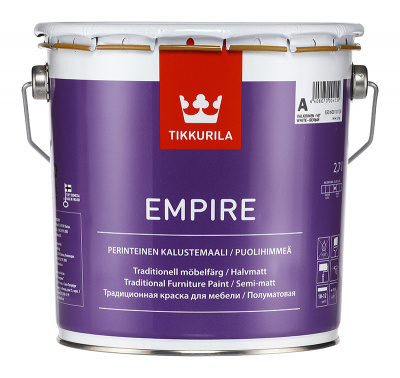 Краска для мебели EMPIRE C полуматовая 2,7л (краска алкидная тиксотропная (желеобразная), для внутренних работ)