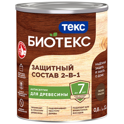 Состав защитный 2-в-1 Биотекс Лесной каштан 0,8л