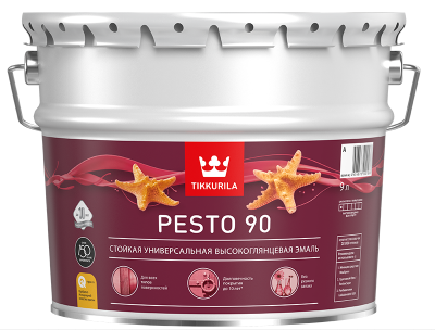 Эмаль PESTO 90  A высокоглянцевая 9л/10 кг. (краска алкидная универсальная)