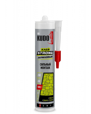 Клей KUDO HOME Strong для сильного монтажа, на акриловой основе, белый, 280 мл