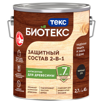 Состав защитный 2-в-1 Биотекс Мореный дуб 2,7л