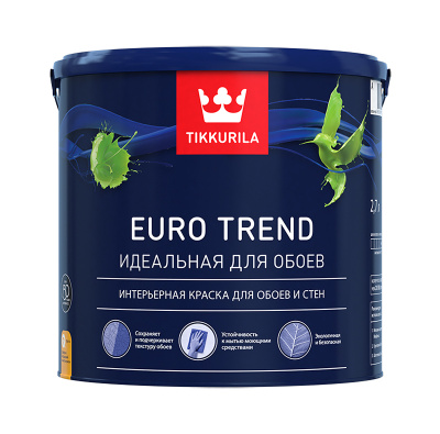 Краска для обоев и стен EURO TREND C матовая 2,7л
