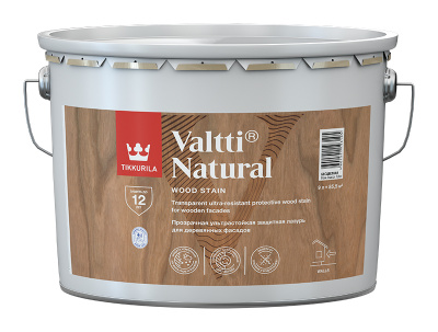Антисептик VALTTI NATURAL 9,0 л. полуглянцевый  Ультрастойкая лазурь с прозрачным покрытием.