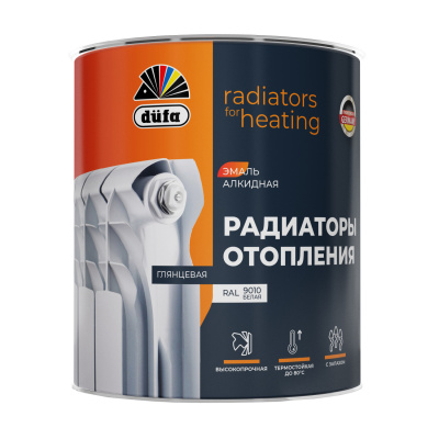 Dufa Эмаль алкидная Радиаторы отопления  база 1 RAL 9010 белая  075л 