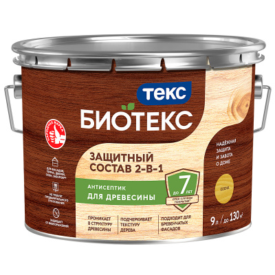 Состав защитный 2-в-1 Биотекс сосна 9л