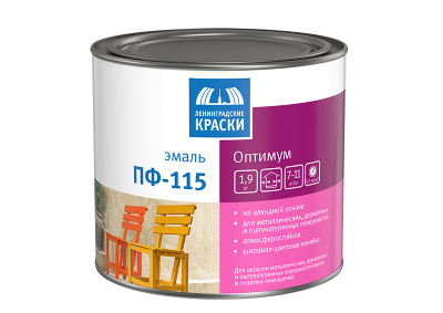 Эмаль ПФ-115 ДЛЯ МЕТ. И ДЕРЕВА/ОПТИМУМ серая/шаровая гл 1,9кг